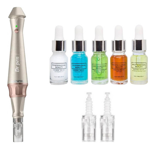 Dermapen Dr Pen E30 + 2 Agujas De 12 + Kit Booster Serum