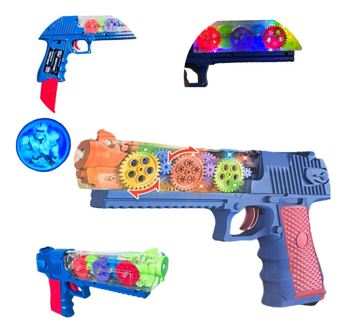 Arma De Brinquedo Infantil Glock Com Som E Luz Led 