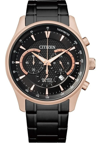 Reloj Citizen Hombre Chrono Acero Pavonado Negro An819655e