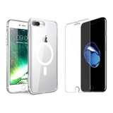 Kit Capa Case Clear Magnética Para iPhone 8 Plus + Pelicula