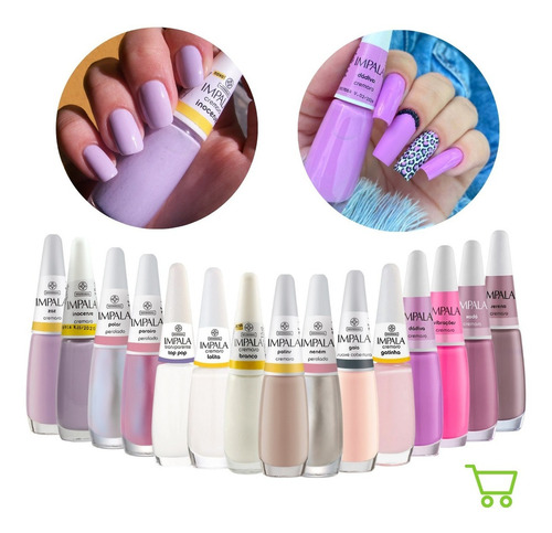 Kit 15 Esmalte Impala Cores Da Sua Moda Clarinho Lilas Nude Cor Sortidas