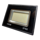 Refletor Led Smd 100w Holofote Bivolt Prova D'água Quente Cor Da Carcaça Preto Cor Da Luz Luz Amarela 110v 220v (bivolt)