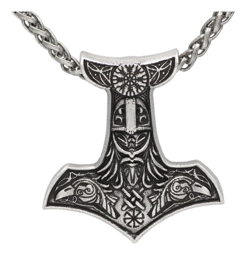Guoshuang Nordic Viking Thor Mjolnir Odin Raven Aegishjalmur