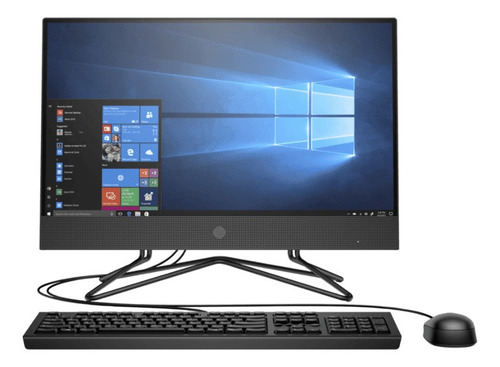 Computadora All In One Hp 200 G4 Color Negro De 1920pxx1080px Con Procesador Intel Pentium Silver, Memoria Ram De 4gb, Disco Duro De 1tb, Memoria Gráfica Gráficos Intel Uhd 605