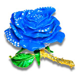 Rosa Azul Dorado Metal Piedras Alhajero Iman 