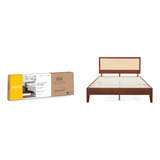 Base De Cama Nooz Natural Tejida  Con Cabecera, Matrimonial