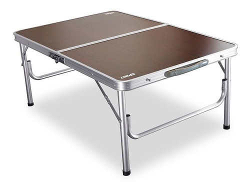 Mesa De Camping Spinit Classic Aluminio Simil Madera