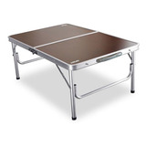 Mesa De Camping Spinit Classic Aluminio Simil Madera