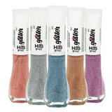 Kit De Esmaltes Hits Diamante Glitter Refletivo 5free 5un