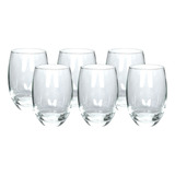 Conjunto 6 Copos Pavia Oval Em Vidro Bebidas Drinks 470ml