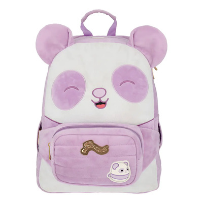 Mochila Urbana Reforzada Squishmallows Lila 17L Con Cangurera Panda | Envío gratis