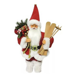 Boneco Papai Noel Enfeite Natal Com Ski Decoração Natalina