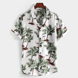 Camisa Hawaiana De Manga Corta Estampada Para Hombre