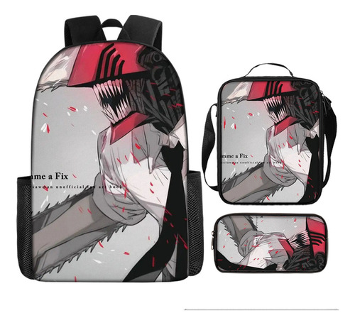 Mochila Escolar Periférica Con Motosierra De Anime Para Estu