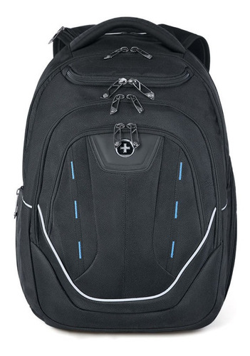 Mochila De Viaje Swiss Digital Terabyte J16bt-1 Para Laptop Color Negro Diseño De La Tela Rayado