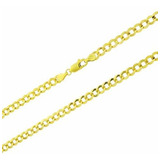 Collar Con Colgante De Cadena Cubana Unisex De Oro Amarillo 