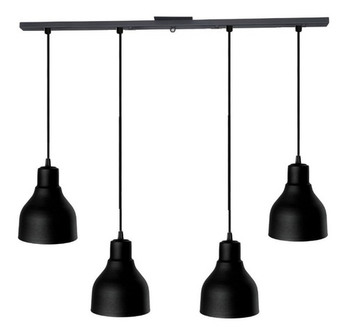 Aplique Con 4 Colgantes Tipo Campana Industrial Para Led