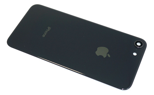 Tapa Trasera Cristal Con Lente Para iPhone 8 Negro Adhesivo