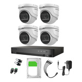 Hikvision Kit De 4 Cámaras De Seguridad Metálicas Eyeball Turbohd 4k 8mp Exterior Ip67 + + Dvr 8mp 4 Canales Turbohd + 4 Canales Ip + 1tb Hdd Modelo Ids2ce76u0t-plus-sc+1tb