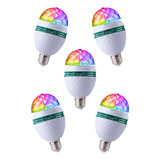 5pz Foco Bombilla Led Multicolor Rgb Giratorio Casa Fiesta