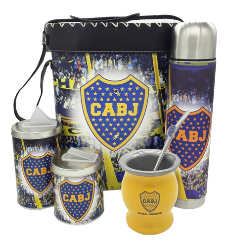 Fantastico Set Matero Completo Con Mate Acero Boca Juniors