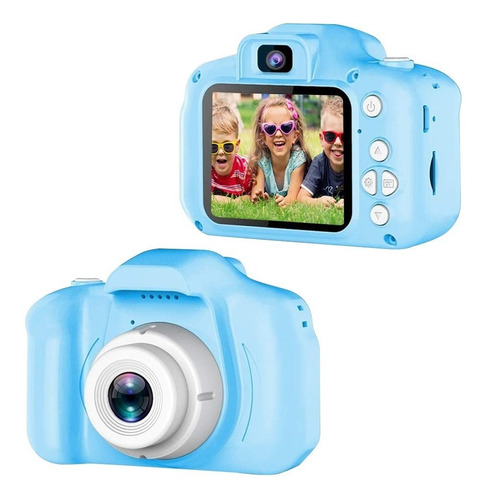 Camara Fotos Digitales Compacta Niños Ck32 + Juegos Color Celeste