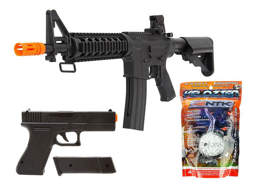 Rifle Airsoft M4 Spring + Pistola V307 Glock + Bbs Velozter