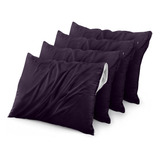 Funda De Almohada Queen Impermeable De Cremallera Morado 4pz