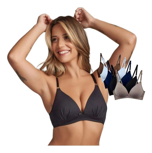 Kit 5 Sutiãs Sutien Sem Aro Cores Sortidas Lingerie Revenda