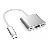 Hub 3 En 1 Usb C A Hdmi 4k + Usb-c + Usb