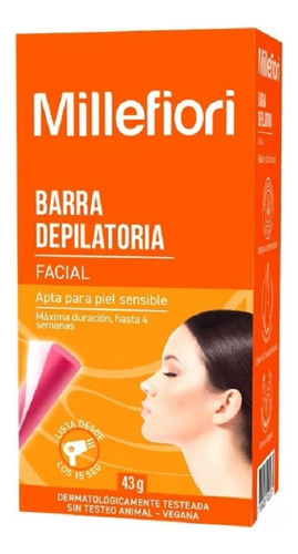 Barra Depilatoria Rostro Millefiori 43g Piel Sensible (5 Un)