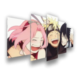 Quadro Decorativo Naruto, Sasuke E Sakura 115x60 5 Peças N0