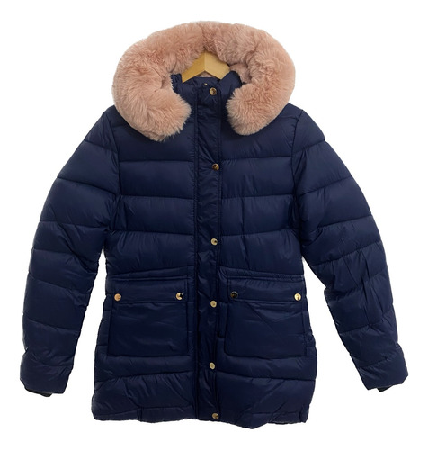 Jaqueta Parka Feminina Nylon Forrada Capuz Pelinho Inverno