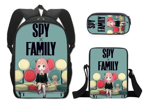 Mochila Escolar Spy × Family Bolsa De Ombro Estojo De Lápis