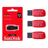 Armazenamento Compacto 64gb Sandisk Flash Drive 3 Uni.