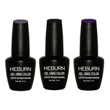 Esmaltes Heburn Semipermanentes X 3 Gel Color Uv