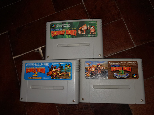 Lote Cartuchos Super Nintendo Donkey Kong Country 1-2-3orig
