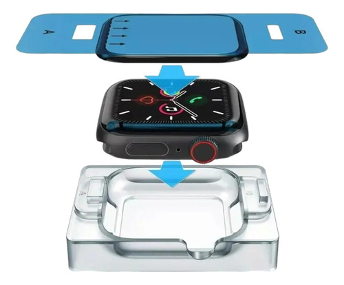 Case Cristal Apple Watch 44 Mm + Mica 3 En 1