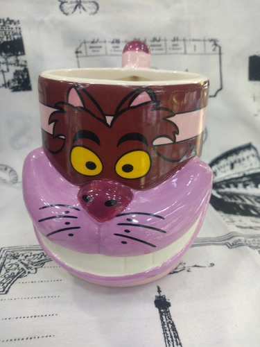 Mug 3d Cerámico Gato Cheshire - Alicia En El País Maravillas