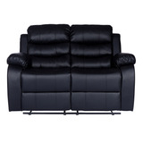 Sillón Reclinable Relax 2 Cuerpos Celio Ecocuero Negro Diseño De La Tela Moderno