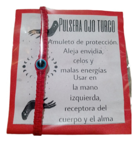 Pulsera Ojo Turco En Hilo Encerado Roja Pack X100