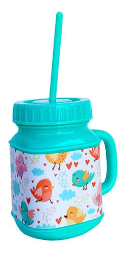 Taza Jarro Termico Plastico Vaso Doble Pared Estampado 