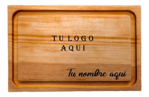 2 Platos Tabla Madera Carnes Asado 25x40 Personalizado