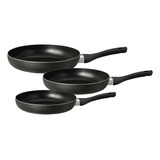 Set Sartenes 22cm 26cm 28cm Linea Cocina Hudson Aluminio