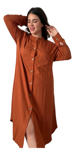 Camisaco / Vestido Rayón Mujer Talle Grande - Heloiza