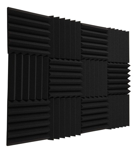 12 Unidades Paneles De Espuma Acústica Ignífugos 30x30x2.5cm