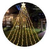 Luz Cortina Solar Arbol De Navidad Estrella Guirnalda Luces Color De Las Luces Amarillo