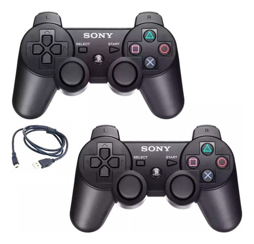 Combo De 2 Joystick Sony Ps3 Bluetooth + Cable De Carga 