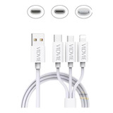 Cable De Carga 3en1 Usb-c/android/ios 1.2m Vidvie