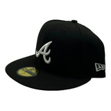 Gorra New Era Atlanta Braves Black & White 59fifty Cerrada